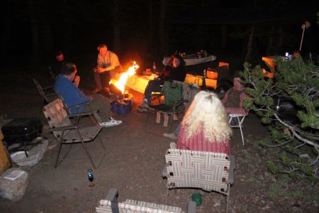 campfire with chairs